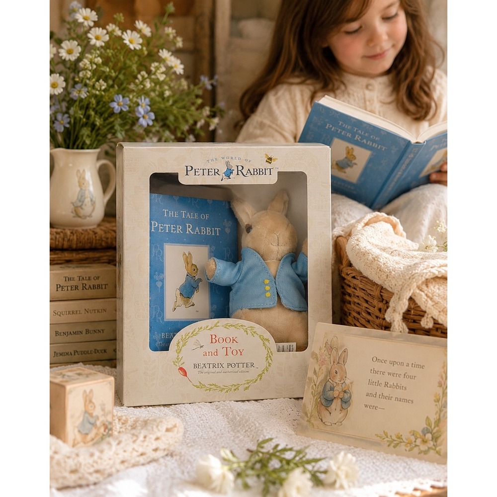 Peter‎ Rabbit Book & Plush Toy Gift Set Beatrix Potter Hardcover Boxed